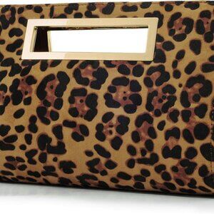 Classic Crocodile Pattern Faux Patent Leather Metal Grip Cut it out Clutch with